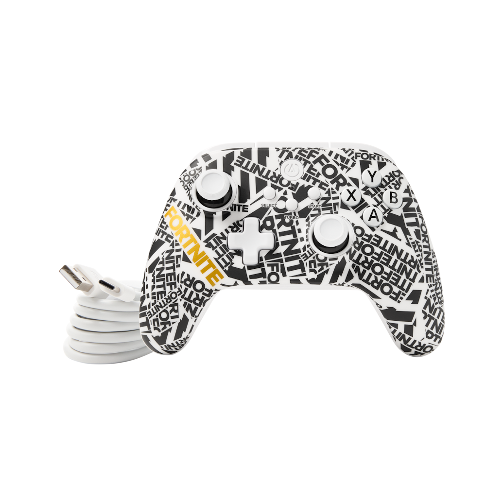 A large main feature product image of PowerA OPS V1 Wireless Cloud Gaming Controller - Fortnite Edition