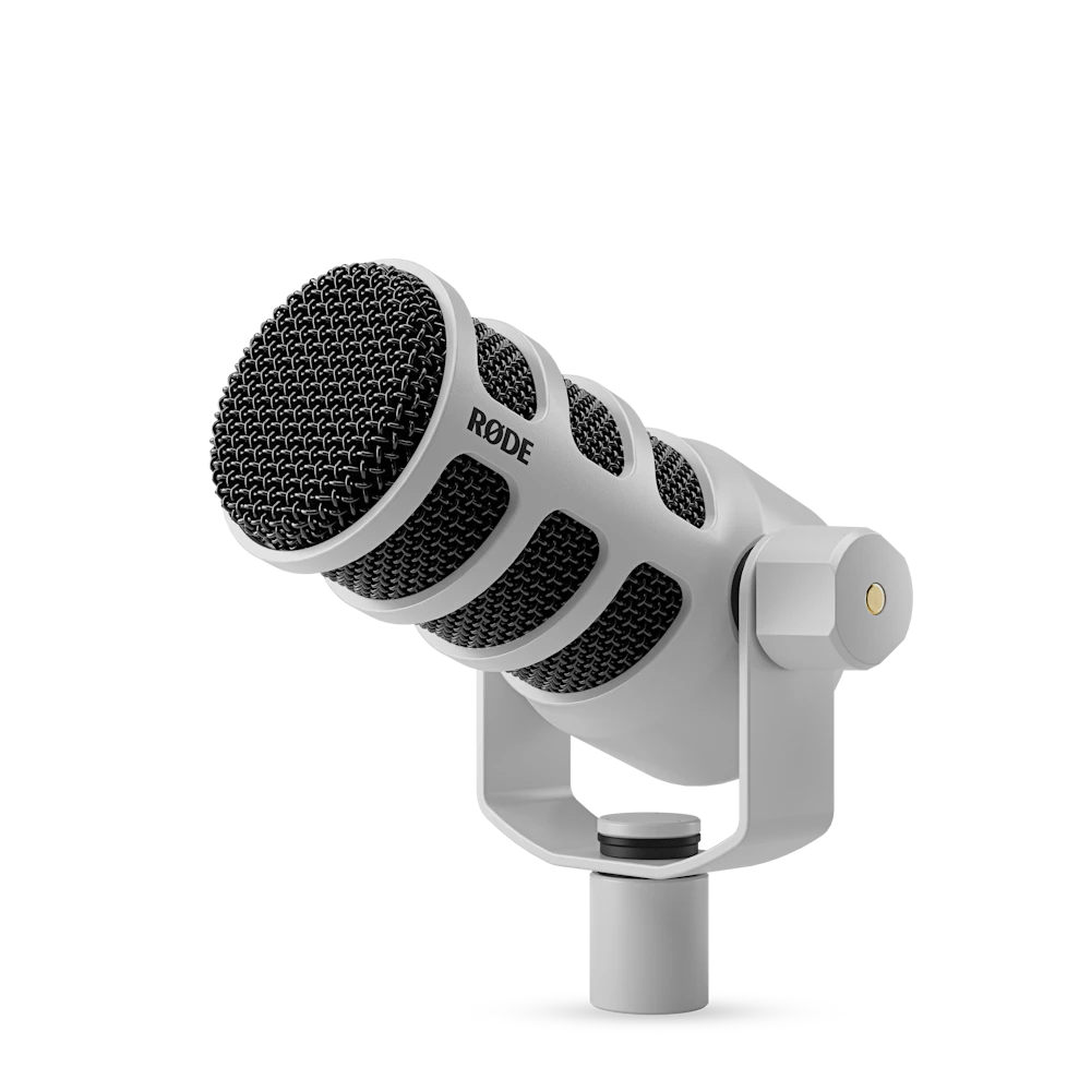 A large main feature product image of RODE PodMic USB - Versatile Broadcast USB Type-C/XLR Microphone (White)