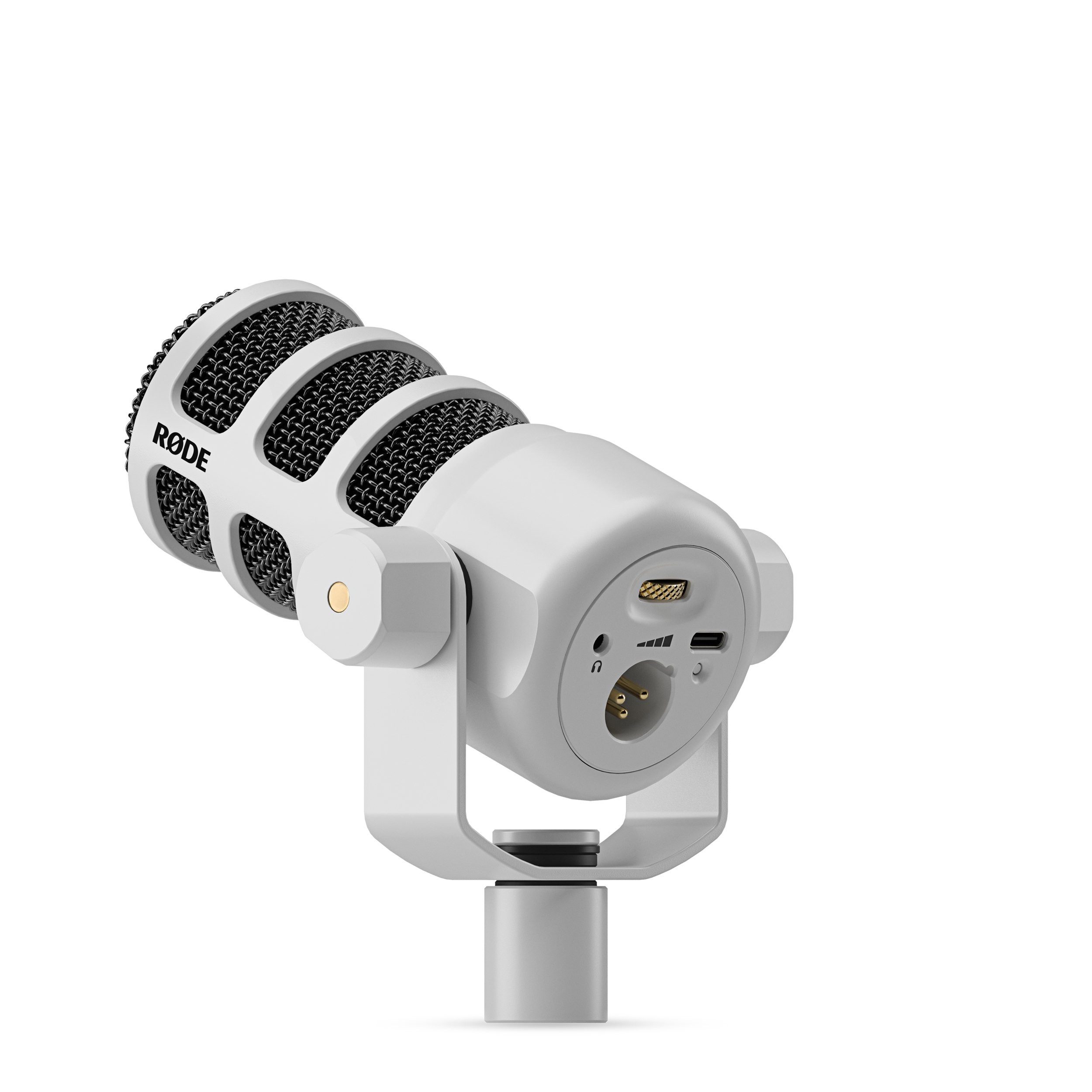 A large main feature product image of RODE PodMic USB - Versatile Broadcast USB Type-C/XLR Microphone (White)