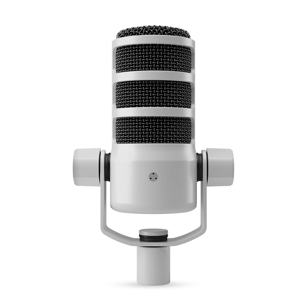 A large main feature product image of RODE PodMic USB - Versatile Broadcast USB Type-C/XLR Microphone (White)