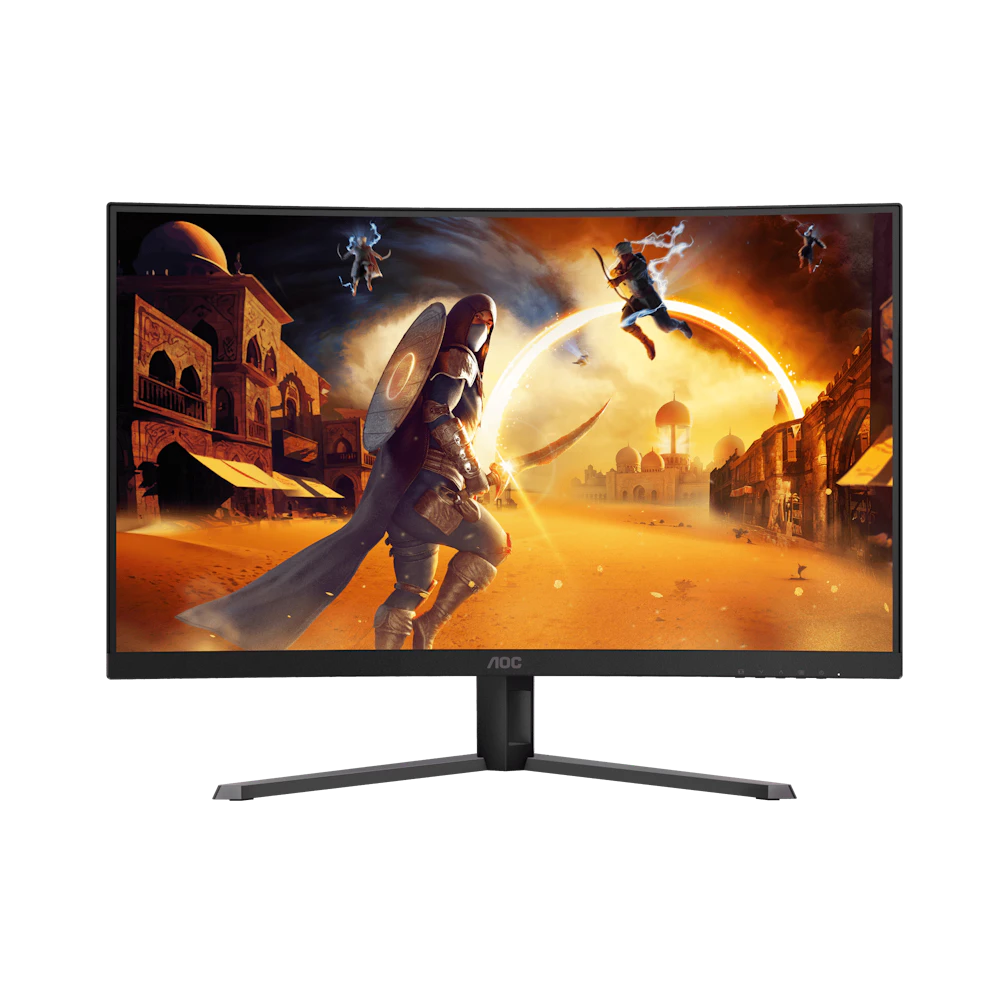 A large main feature product image of AOC CQ32G4E - 32" Curved 1440p 180Hz VA Monitor