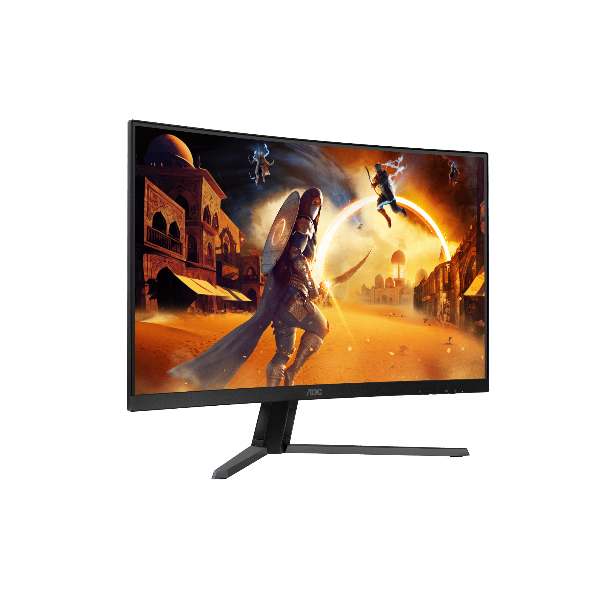 A large main feature product image of AOC CQ32G4E - 32" Curved 1440p 180Hz VA Monitor