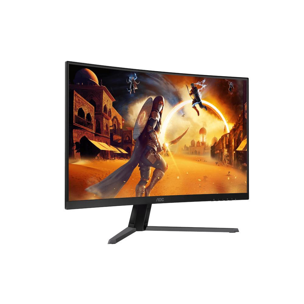 A large main feature product image of AOC CQ32G4E - 32" Curved 1440p 180Hz VA Monitor
