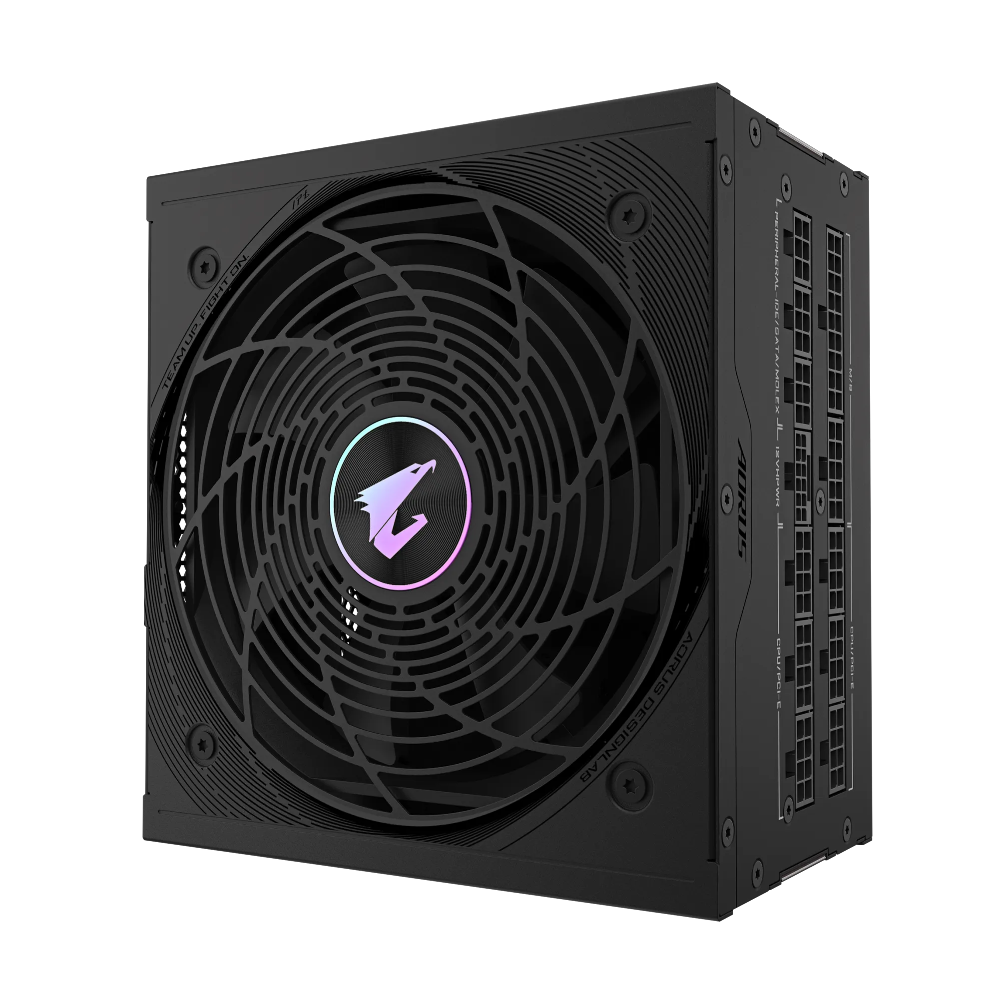A large main feature product image of Gigabyte AORUS ELITE 1000W Platinum PCIe 5.0 ATX Modular PSU