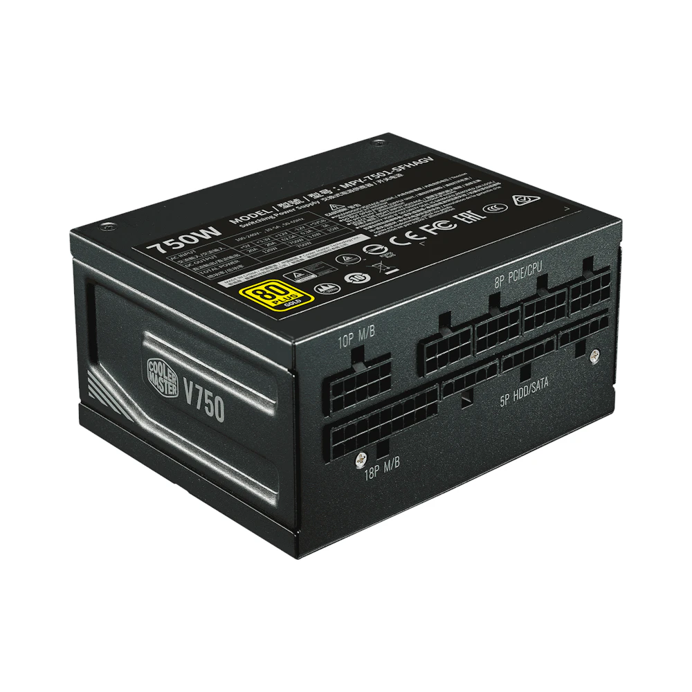 A large main feature product image of Cooler Master V SFX Gold 750W PCIe 5.1 ATX 3.1 Modular PSU