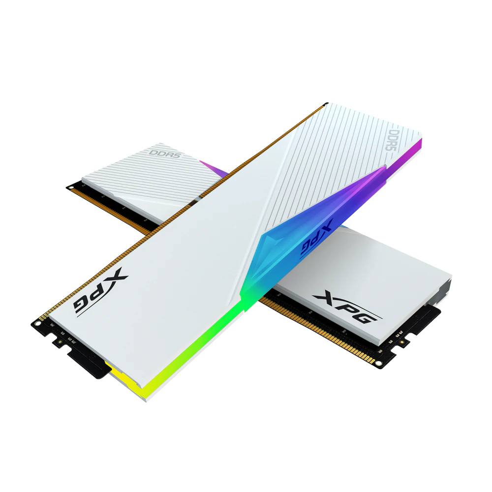 A large main feature product image of ADATA XPG Lancer RGB 32GB Kit (2x16GB) DDR5-6000 C30 (White)