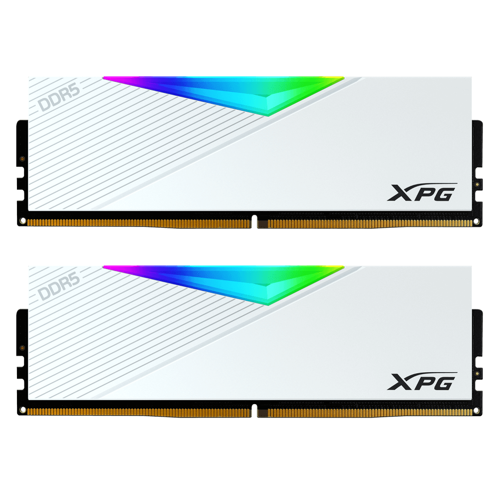 A large main feature product image of ADATA XPG Lancer RGB 32GB Kit (2x16GB) DDR5-6000 C30 (White)