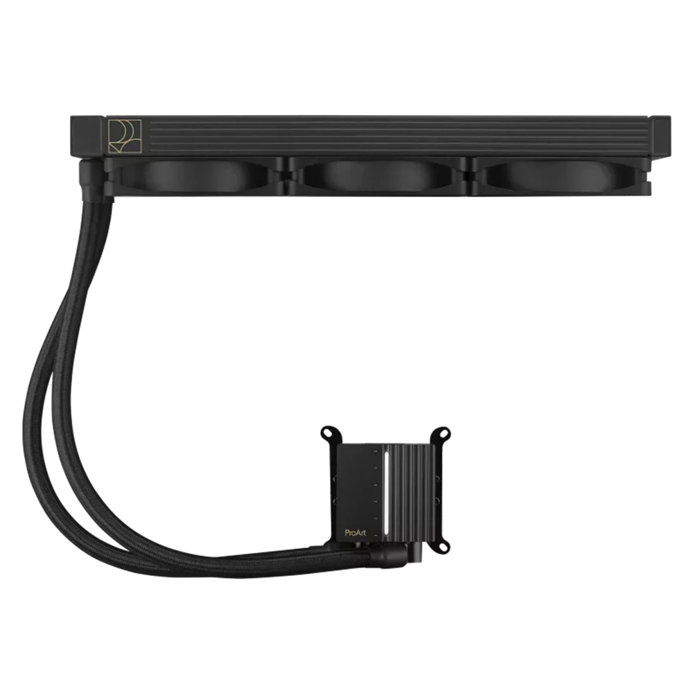 A large main feature product image of ASUS ProArt LC 360 360mm AIO Liquid CPU Cooler