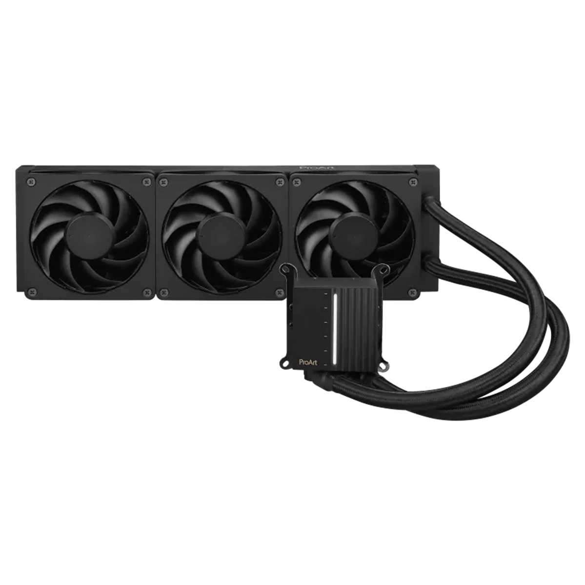 A large main feature product image of ASUS ProArt LC 360 360mm AIO Liquid CPU Cooler