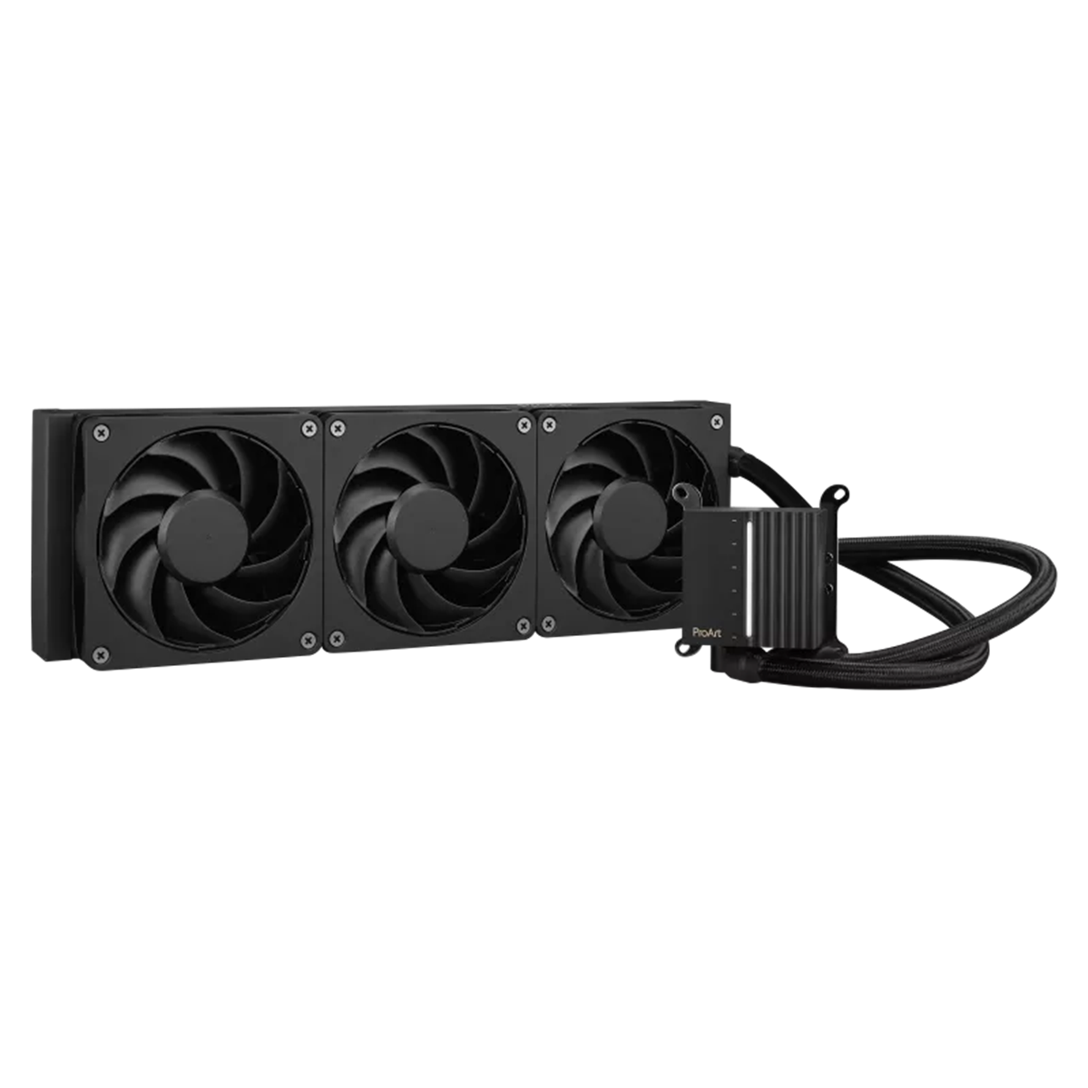 A large main feature product image of ASUS ProArt LC 360 360mm AIO Liquid CPU Cooler