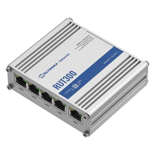 A large main feature product image of Teltonika RUT300 Industrial Ethernet Router
