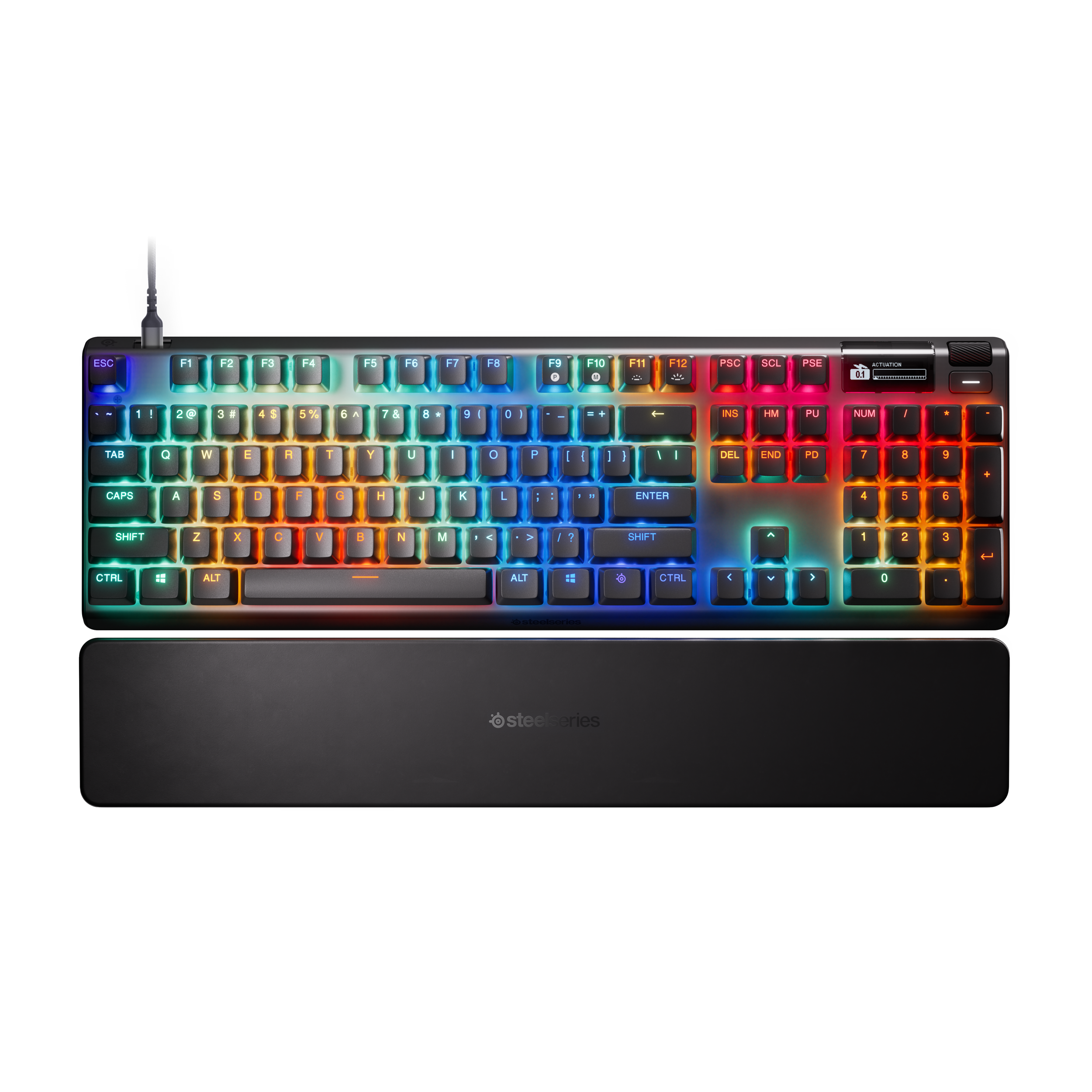 A large main feature product image of SteelSeries Apex Pro Gen 3 - Rapid Trigger Mechanical Keyboard (OmniPoint 3.0 Switches)