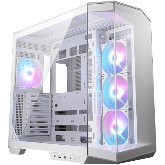 A large main feature product image of MSI MAG PANO 100R PZ ATX Mid Tower Case - White