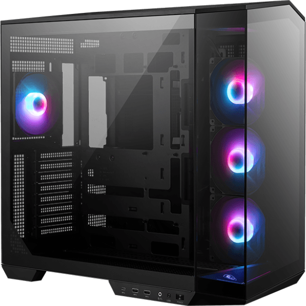 A large main feature product image of MSI MAG PANO 100R PZ ATX Mid Tower Case - Black