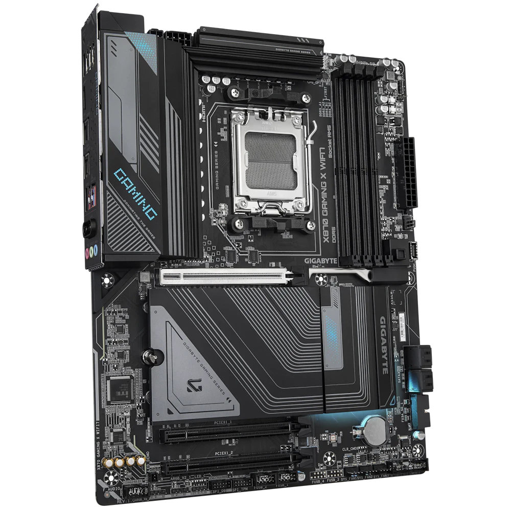 A large main feature product image of Gigabyte X870 GAMING X WiFi7 AM5 ATX Desktop Motherboard