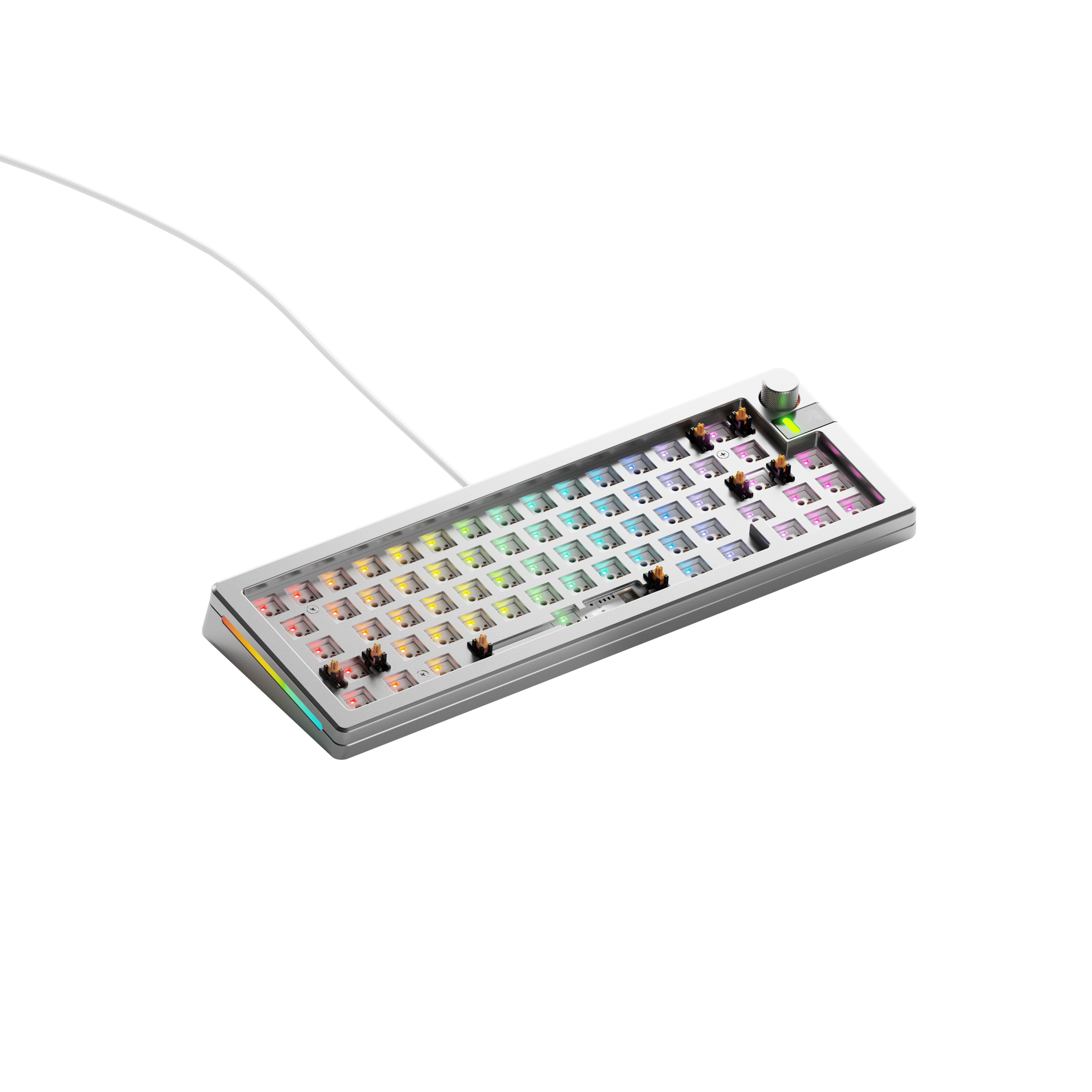 A large main feature product image of Glorious GMMK 3 Pro Compact Mechanical Keyboard - Silver (Barebones)