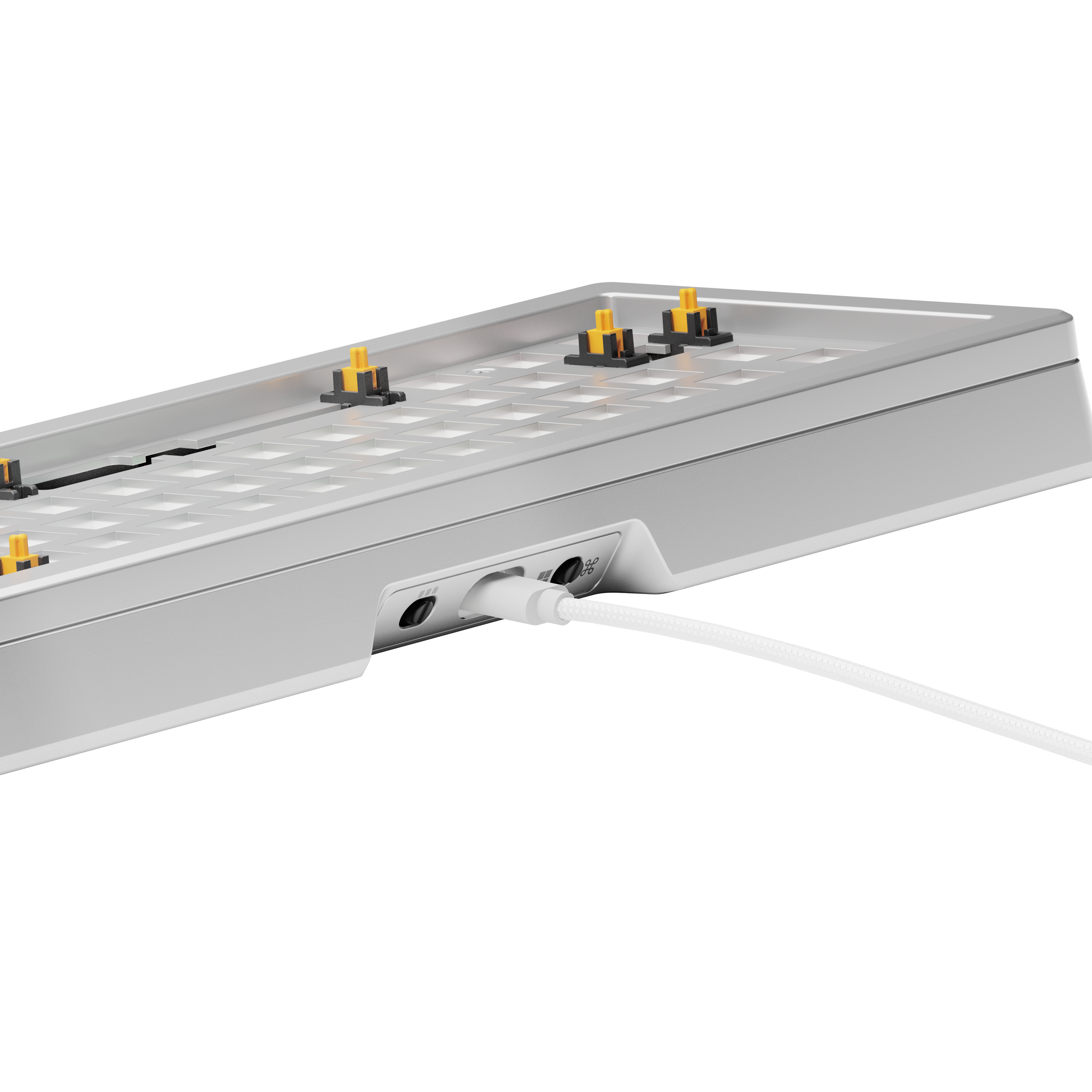 A large main feature product image of Glorious GMMK 3 Pro Compact Mechanical Keyboard - Silver (Barebones)