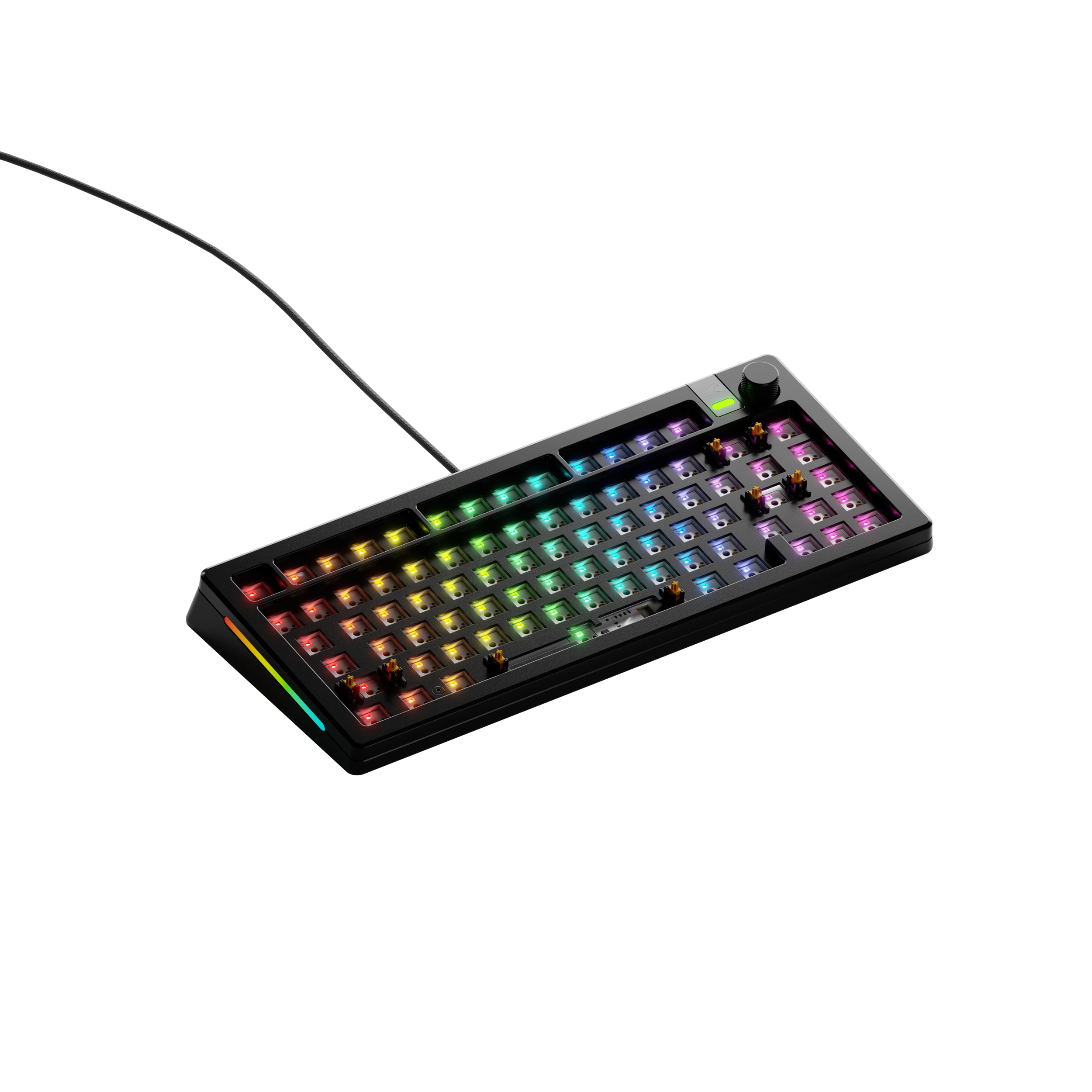 A large main feature product image of Glorious GMMK 3 Pro 75% Mechanical Keyboard - Black (Barebones)