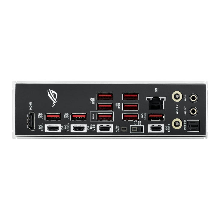 A large main feature product image of ASUS ROG Strix X870E-E Gaming WiFi AM5 ATX Desktop Motherboard