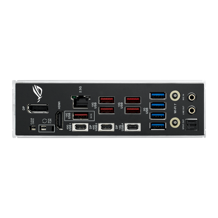 A large main feature product image of ASUS ROG Strix X870-F Gaming WiFi AM5 ATX Desktop Motherboard