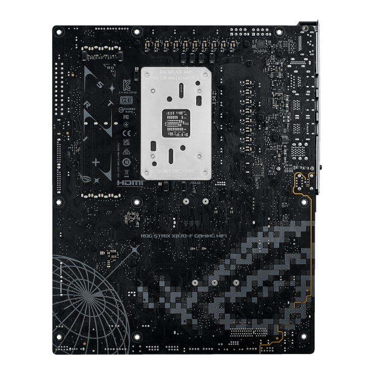 A large main feature product image of ASUS ROG Strix X870-F Gaming WiFi AM5 ATX Desktop Motherboard