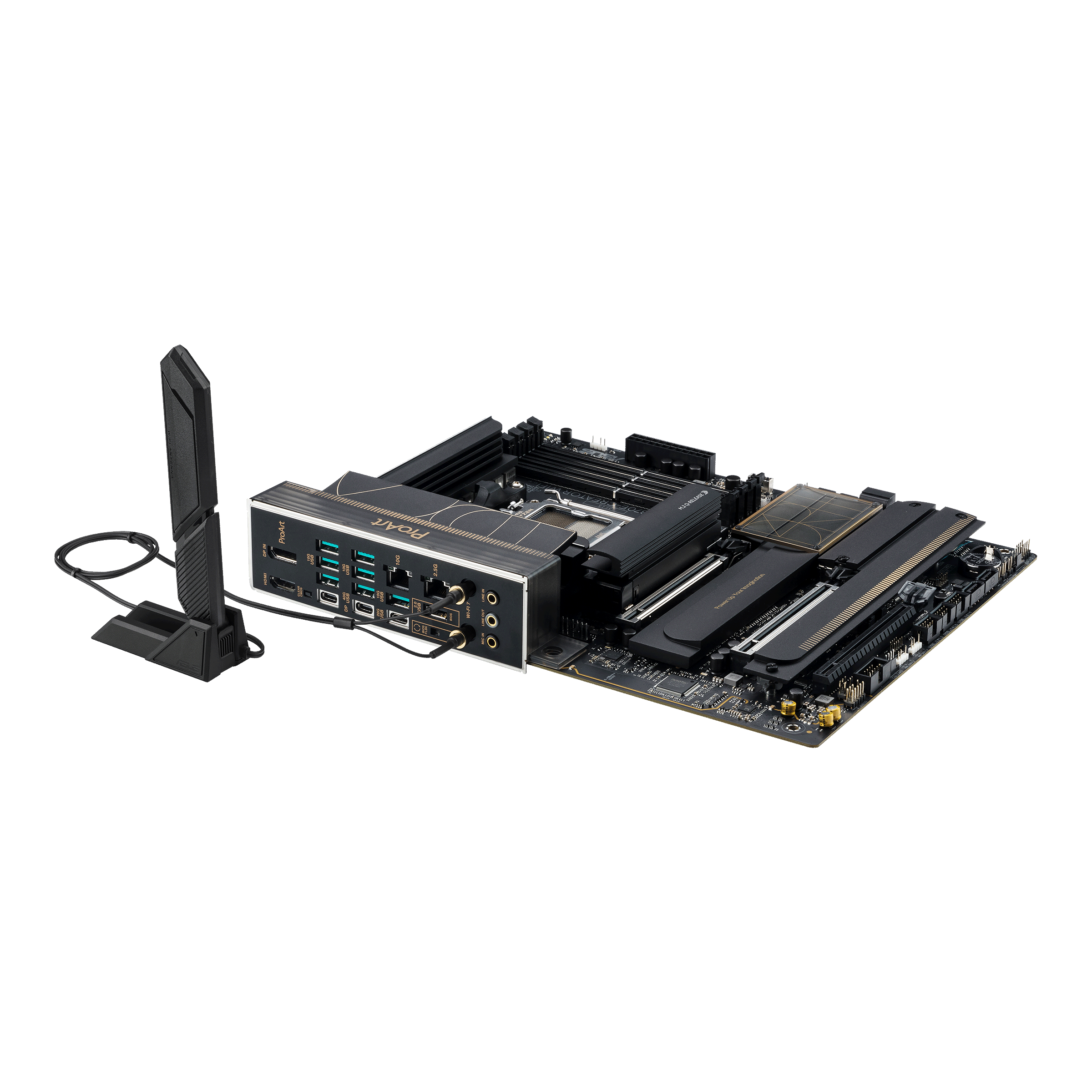 A large main feature product image of ASUS ProArt X870E-Creator WiFi AM5 ATX Desktop Motherboard