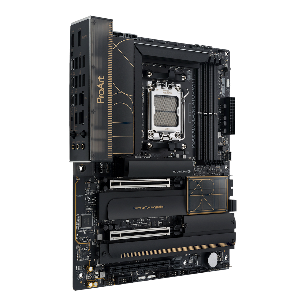 A large main feature product image of ASUS ProArt X870E-Creator WiFi AM5 ATX Desktop Motherboard