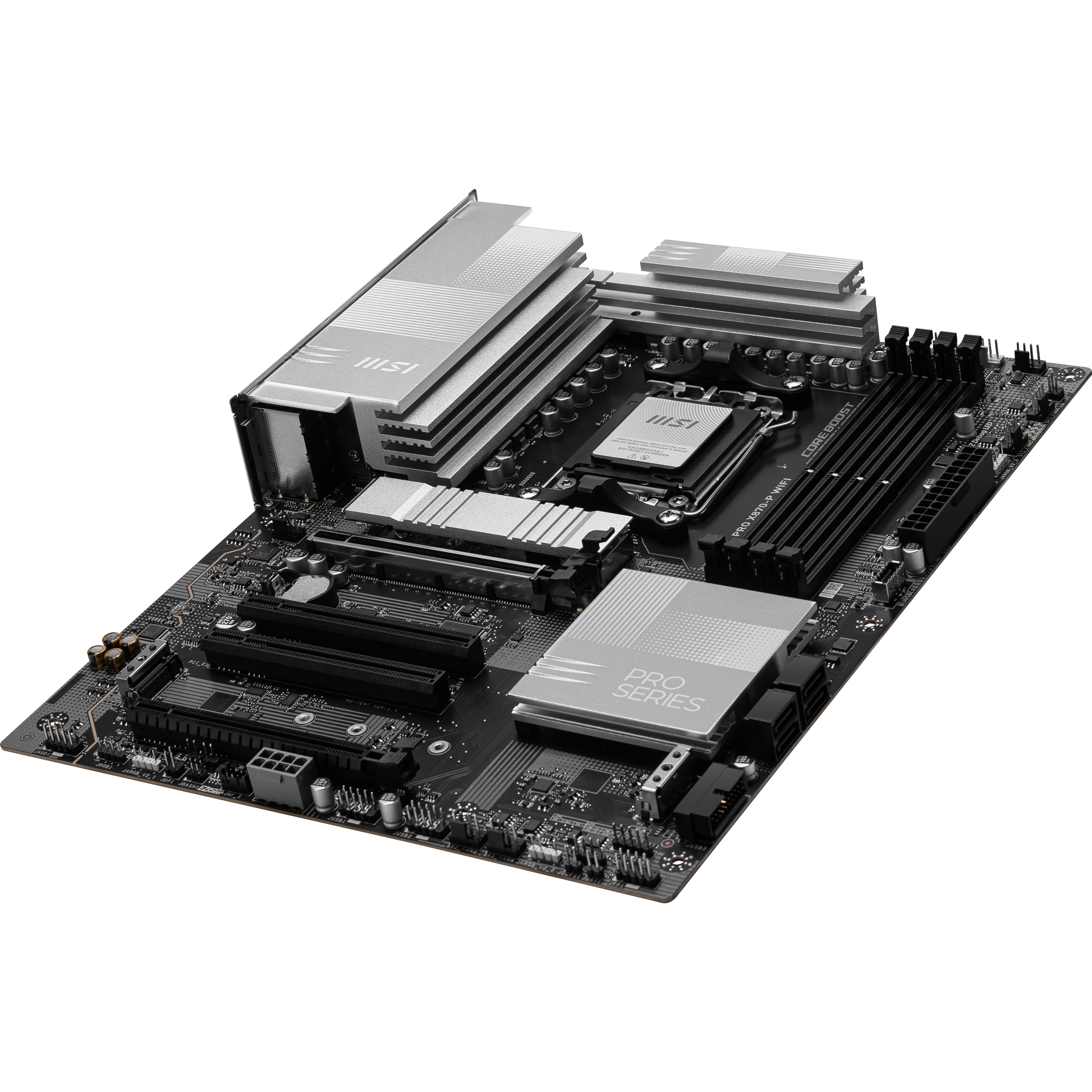 A large main feature product image of MSI PRO X870-P WiFi AM5 ATX Desktop Motherboard