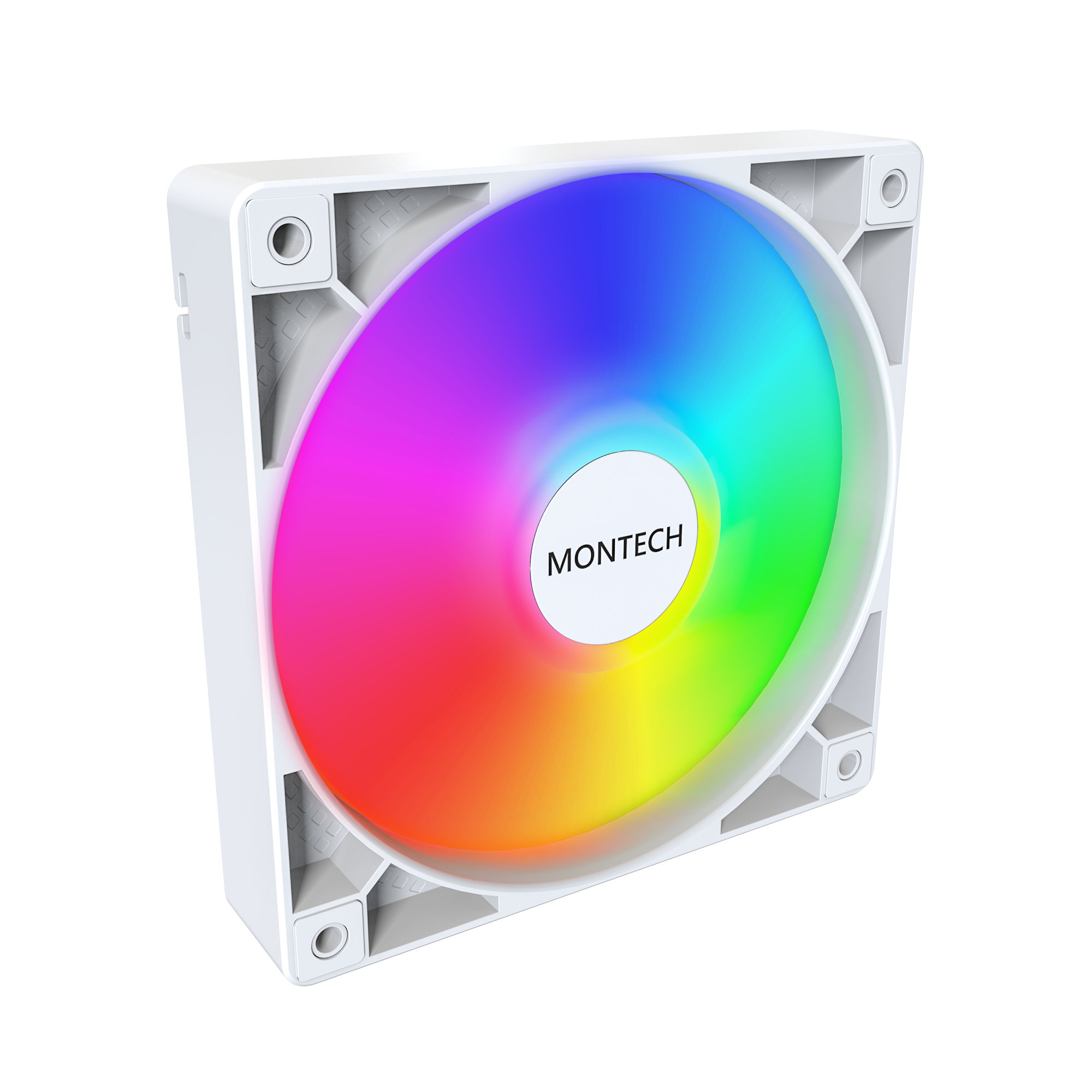 A large main feature product image of Montech GF120 ARGB 120mm PWM Fan (White)
