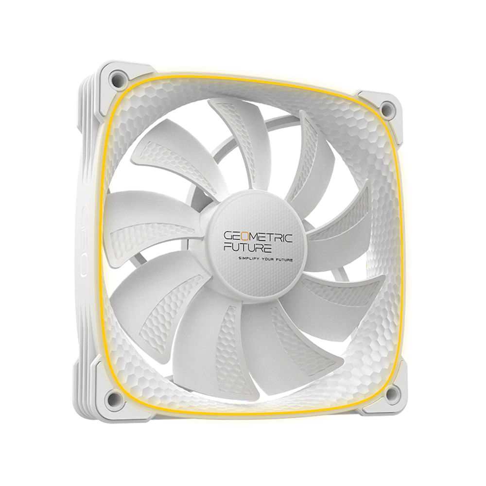 A large main feature product image of Geometric Future Squama 2503 - 140mm ARGB PWM Fan (White)