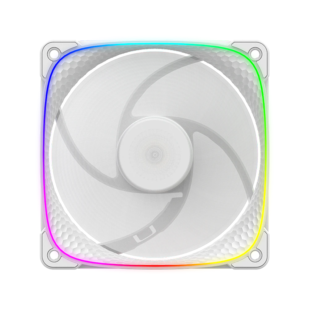 A large main feature product image of Geometric Future Squama 2503 Reverse - 120mm ARGB PWM Fan (White)
