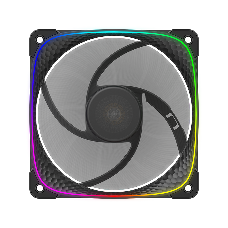 A large main feature product image of Geometric Future Squama 2503R - 120mm ARGB Reverse Blade PWM Fan (Black)