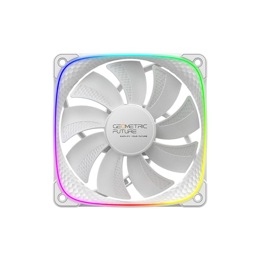 A large main feature product image of Geometric Future Squama 2503 - 120mm ARGB PWM Fan (White)