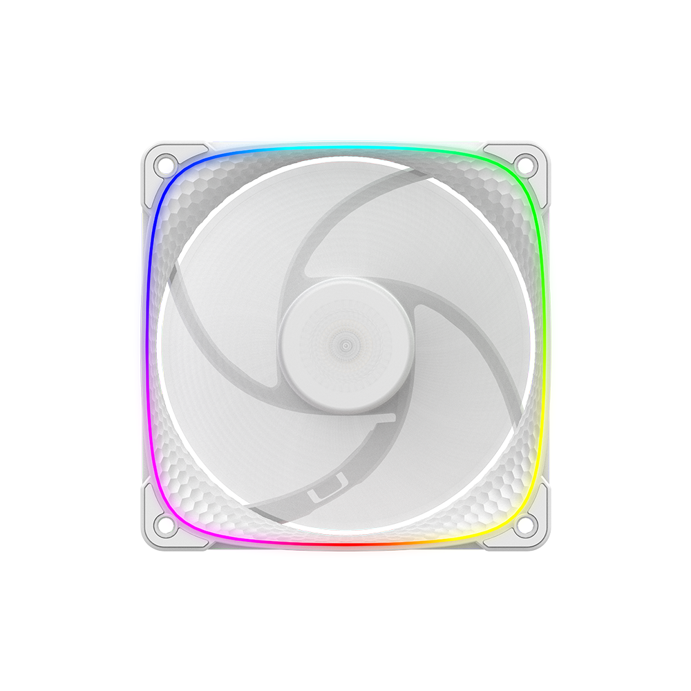 A large main feature product image of Geometric Future Squama 2503 - 120mm ARGB PWM Fan (White)