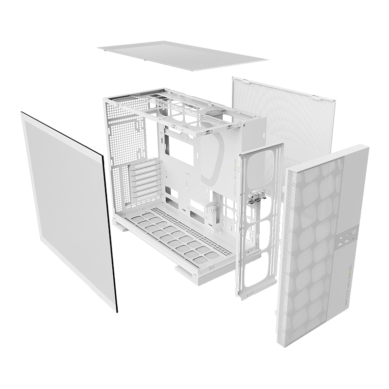 A large main feature product image of Geometric Future Model 5 Vent - Mid Tower Mesh Case (White)