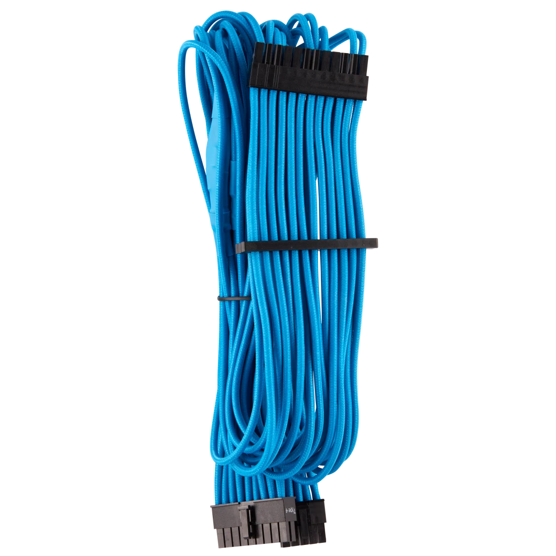 A large main feature product image of Corsair Premium Individually Sleeved PSU Cables Starter Kit Type 4 Gen 4 (Blue)