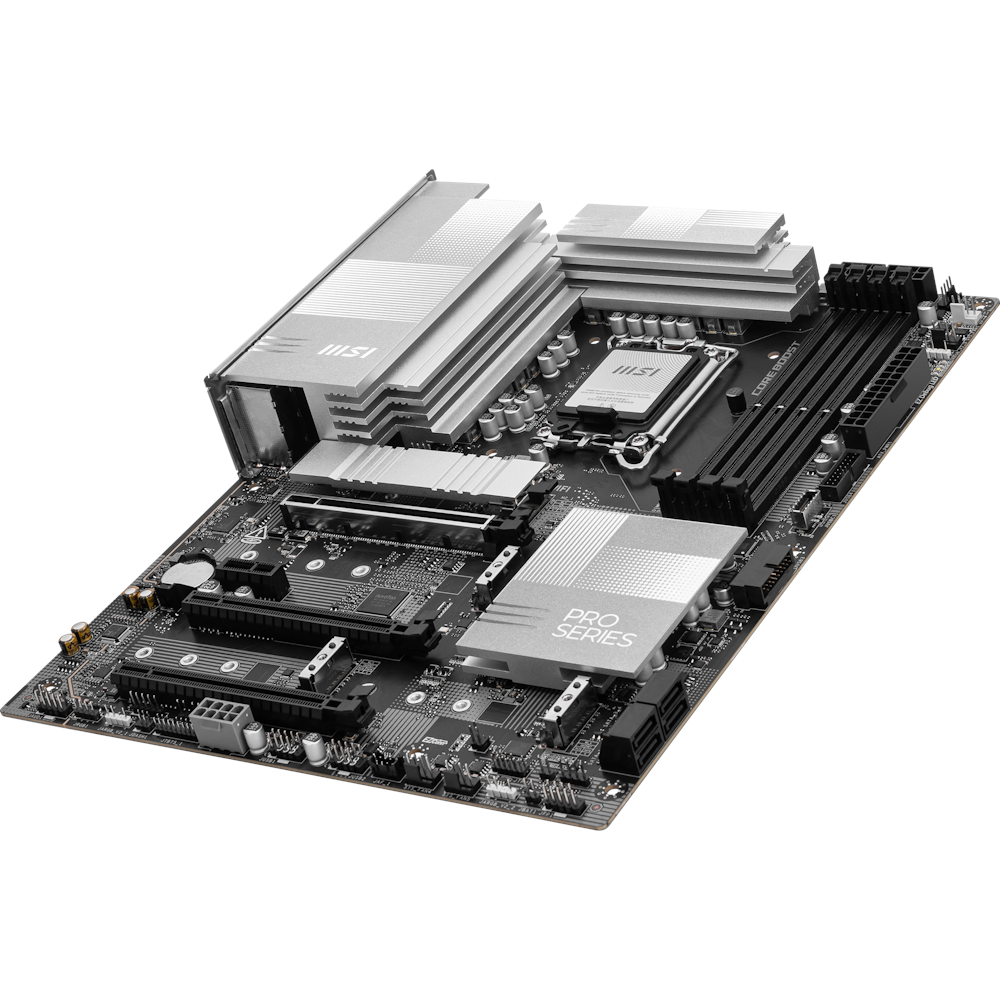 A large main feature product image of MSI PRO Z890-P WiFi LGA1851 ATX Desktop Motherboard