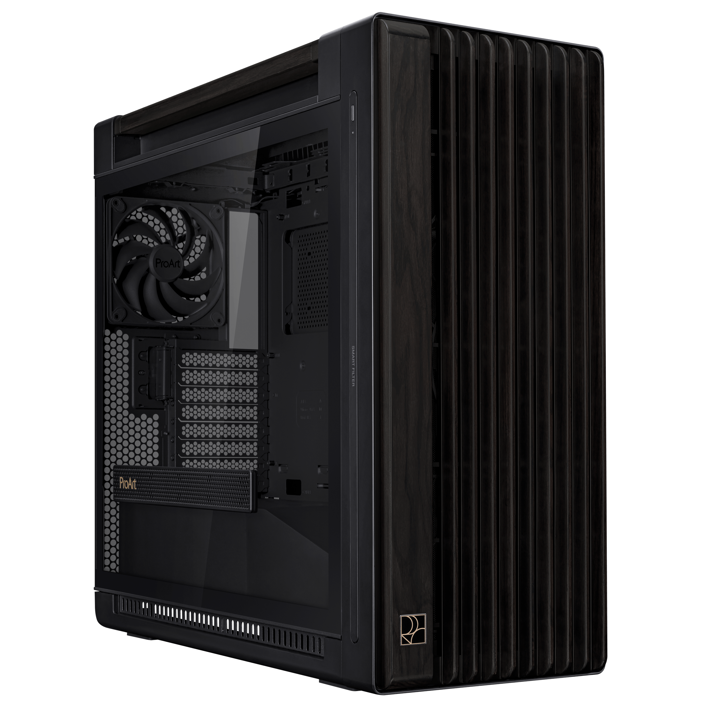 A large main feature product image of ASUS ProArt PA602 Mid Tower Case - Wood TG