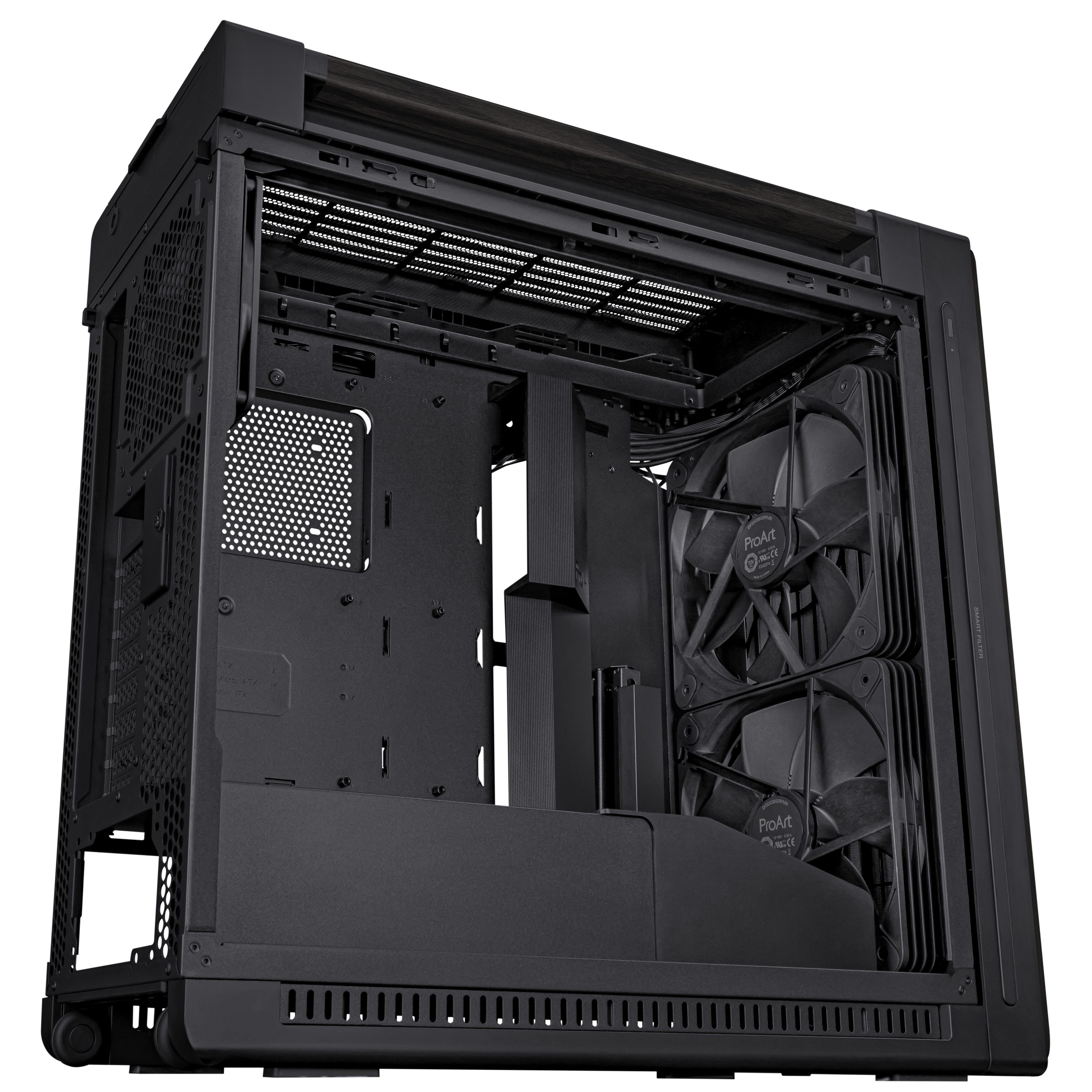 A large main feature product image of ASUS ProArt PA602 Mid Tower Case - Wood TG