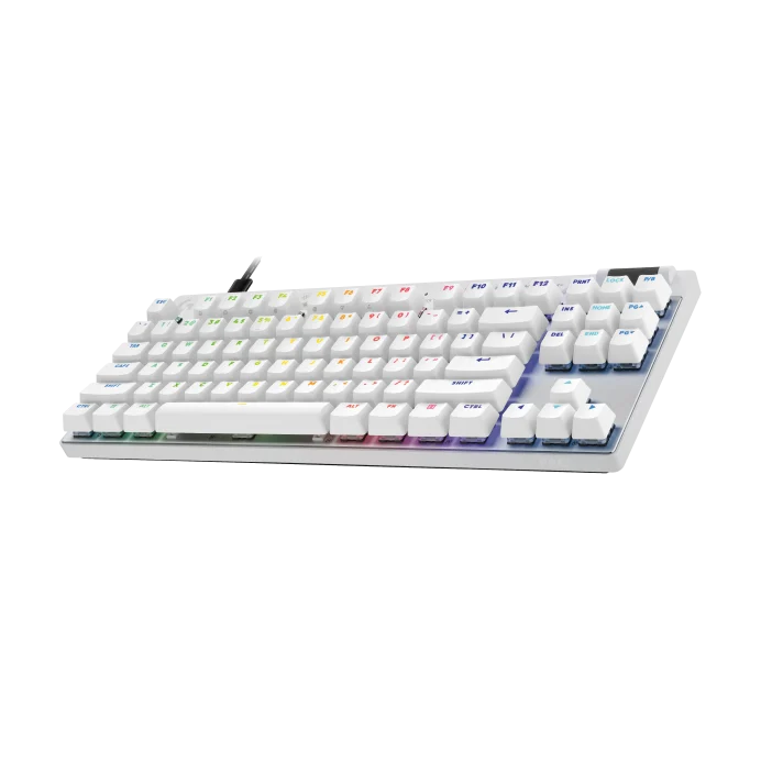 A large main feature product image of Logitech G PRO X TKL Rapid - Analog Wired Gaming Keyboard (White)