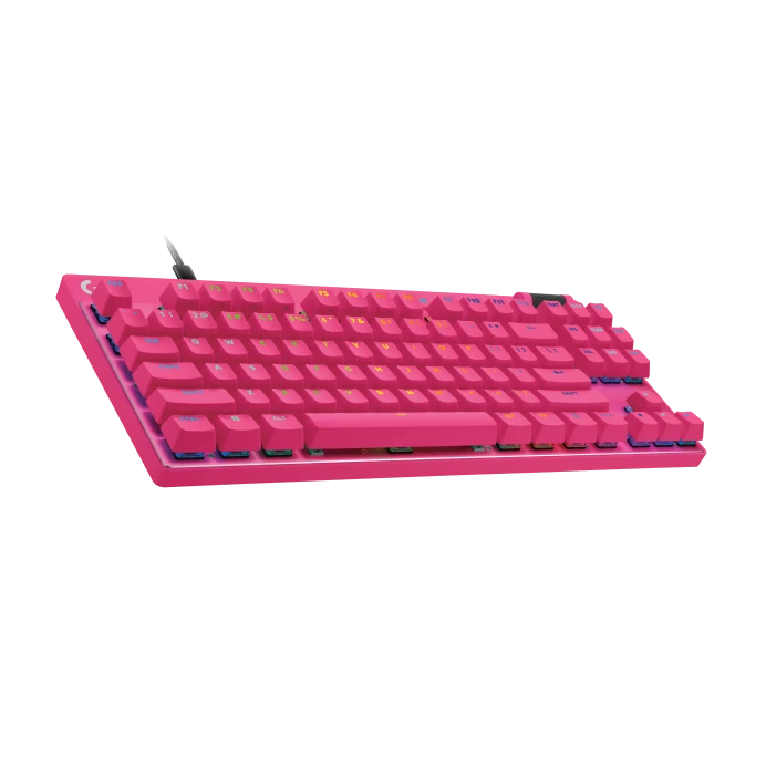 A large main feature product image of Logitech G PRO X TKL Rapid - Analog Wired Gaming Keyboard (Magenta)