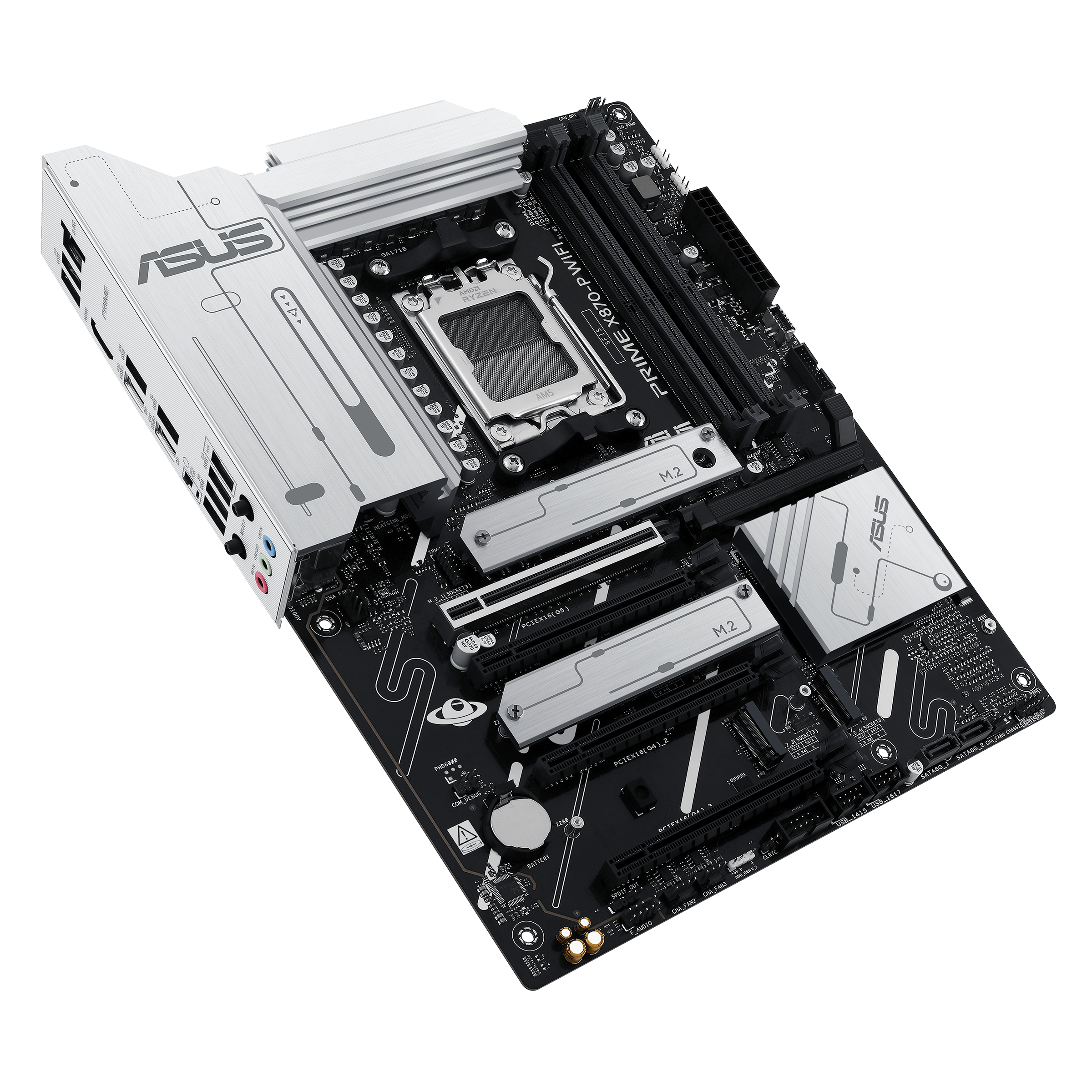 A large main feature product image of ASUS PRIME X870-P WiFi CSM AM5 ATX Desktop Motherboard