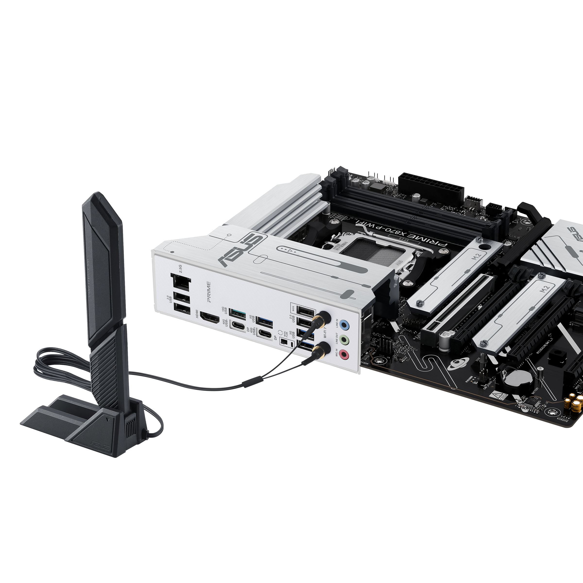 A large main feature product image of ASUS PRIME X870-P WiFi CSM AM5 ATX Desktop Motherboard