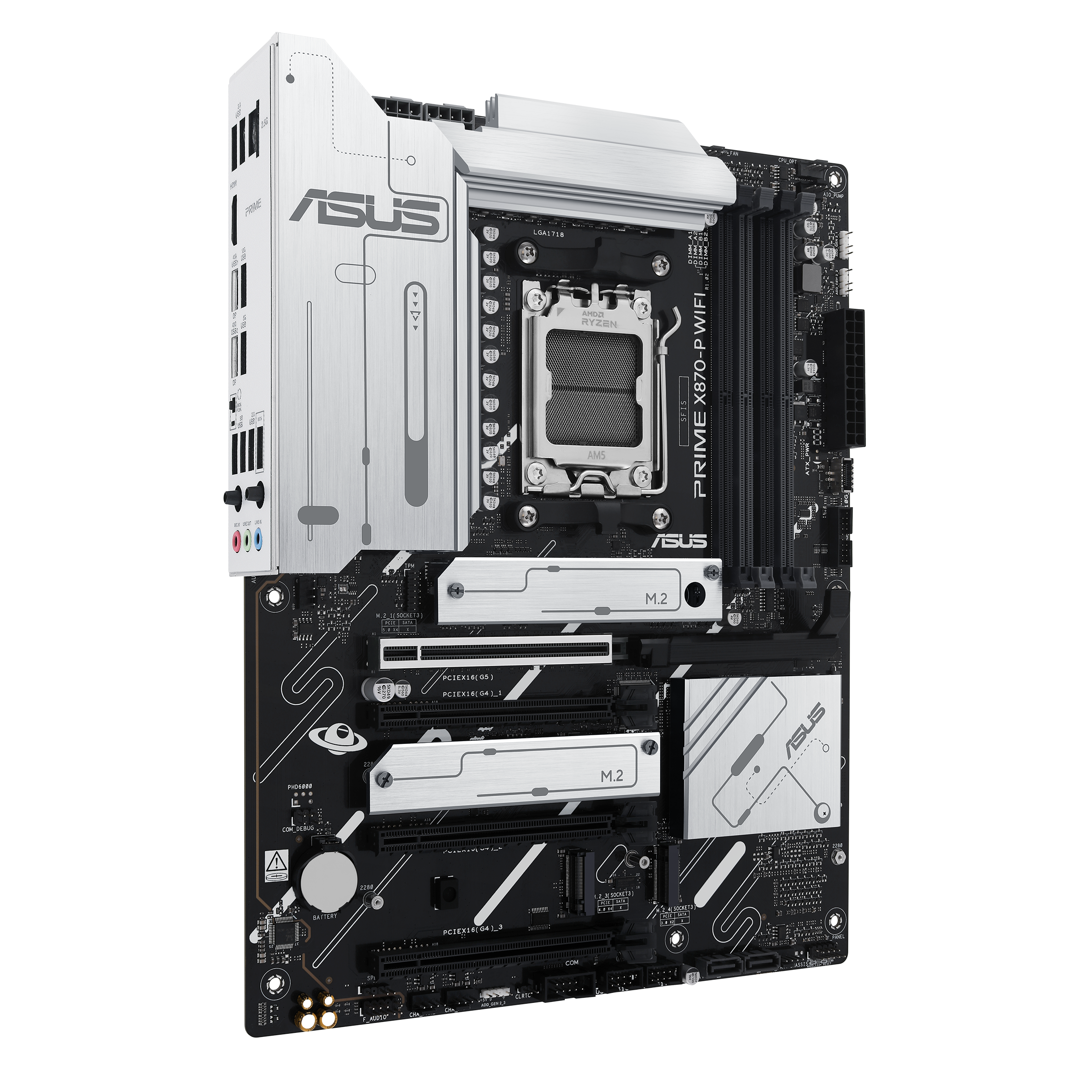 A large main feature product image of ASUS PRIME X870-P WiFi CSM AM5 ATX Desktop Motherboard