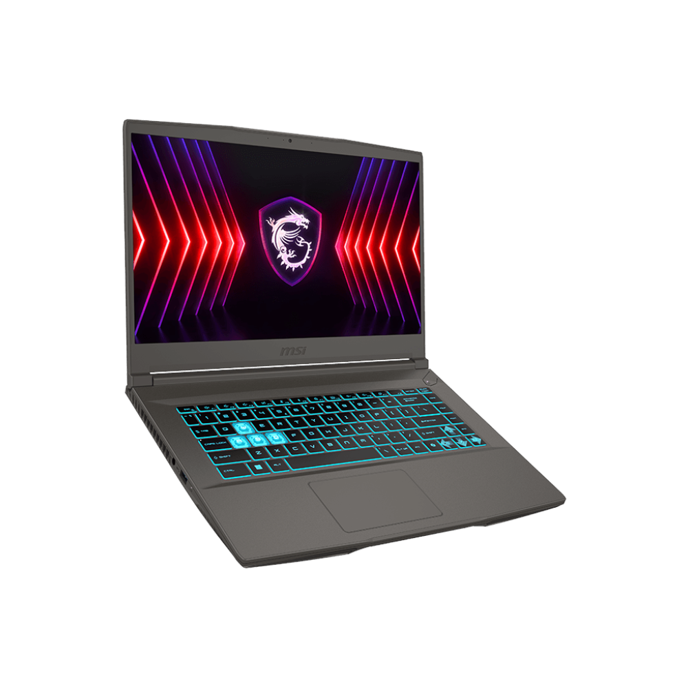 A large main feature product image of MSI Thin 15 (B13U) - 15.6" 144Hz, i5-13420H, RTX 3050, 8GB/512GB - Win 11 Gaming Notebook