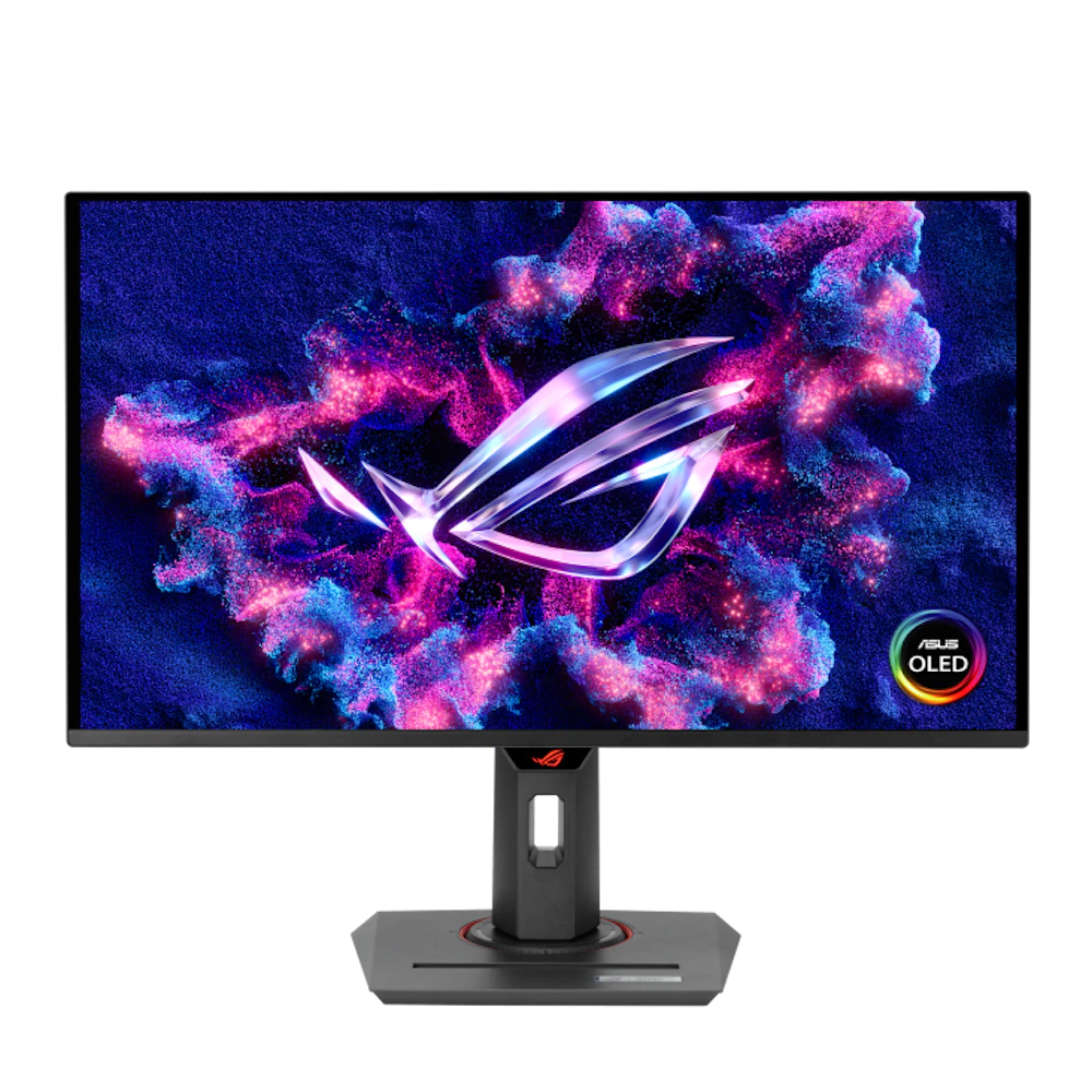 A large main feature product image of ASUS ROG Strix OLED XG27ACDNG - 27" 1440p 360Hz 0.03ms Gaming Monitor