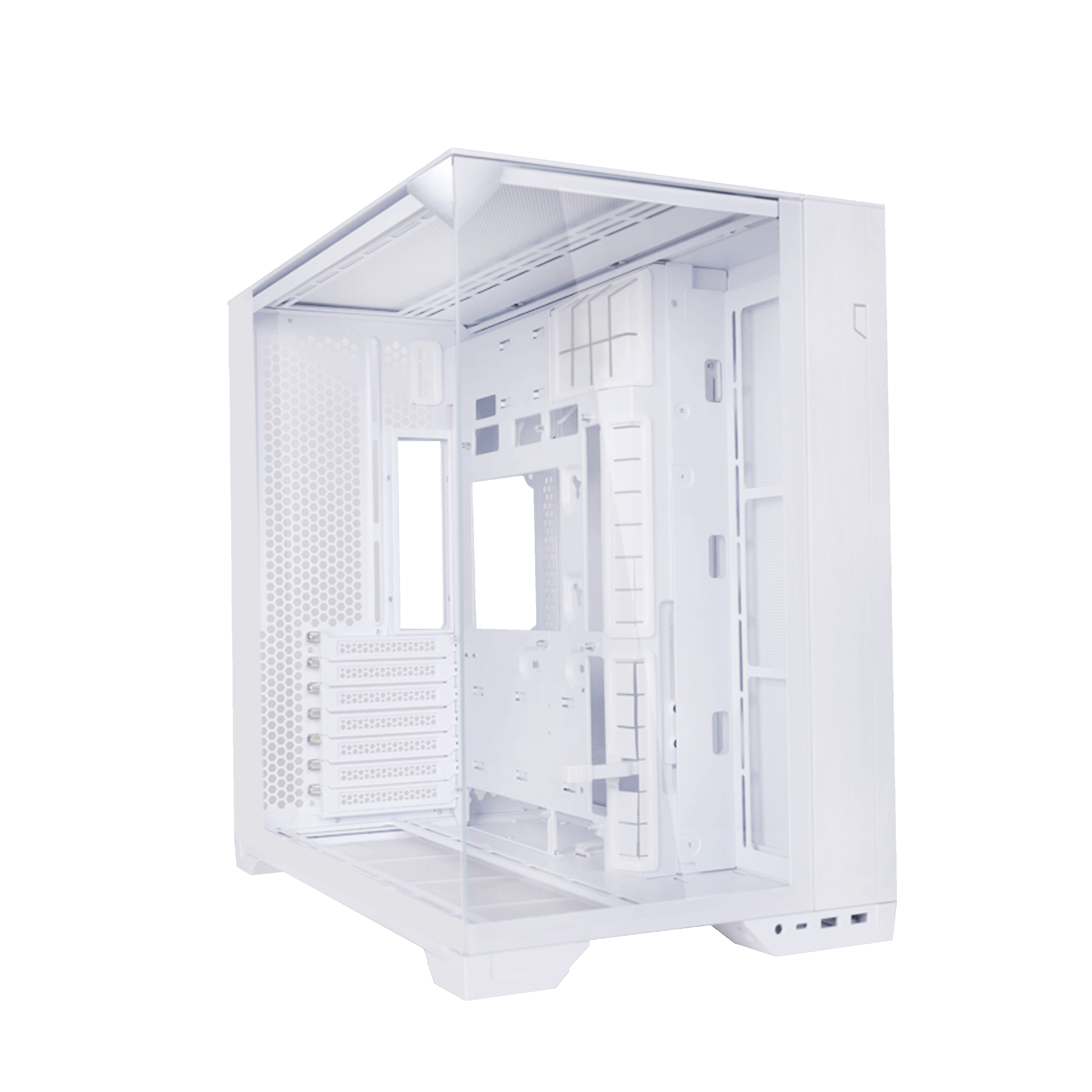 A large main feature product image of Lian Li O11 Vision Compact - Mid Tower ATX Case (White)