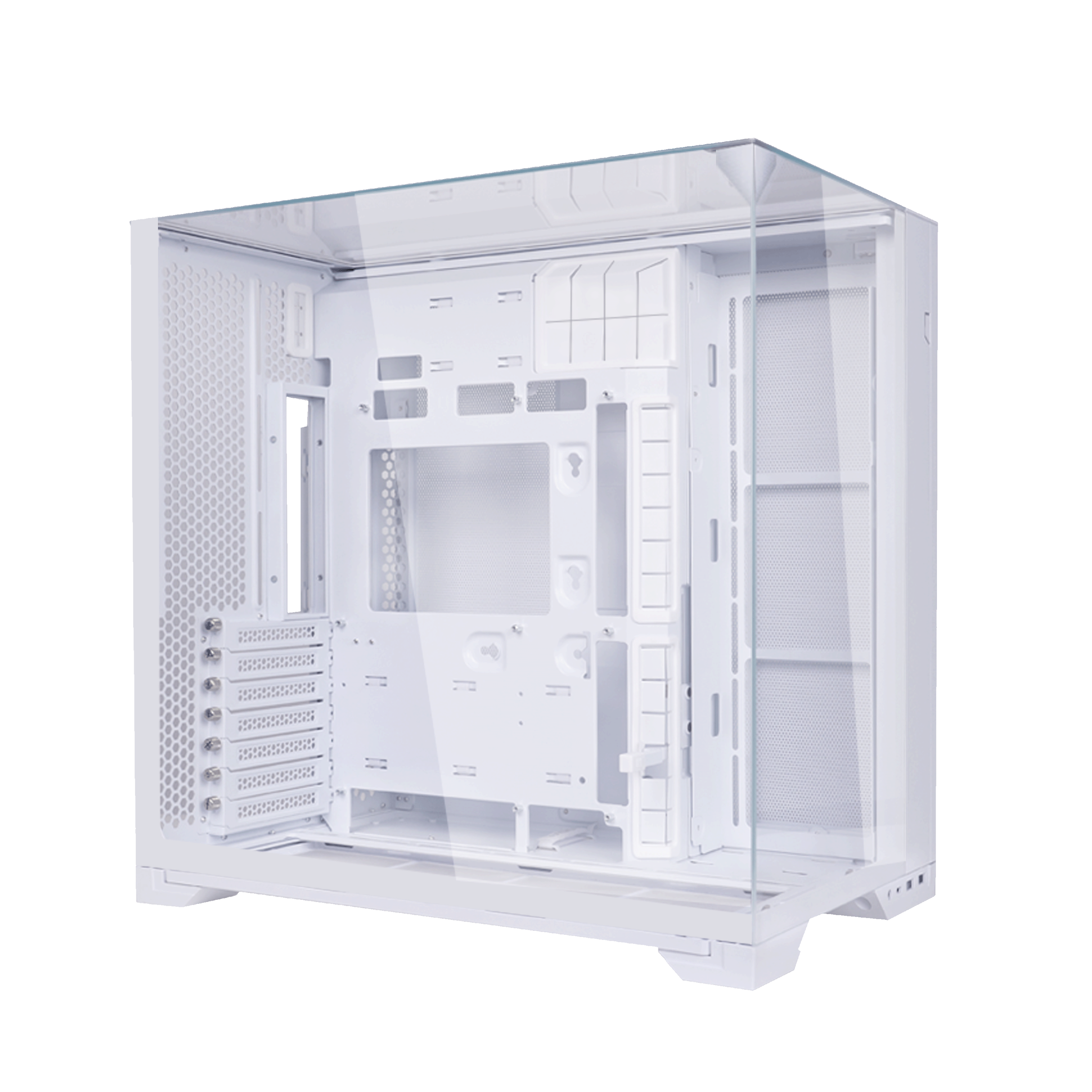 A large main feature product image of Lian Li O11 Vision Compact - Mid Tower ATX Case (White)