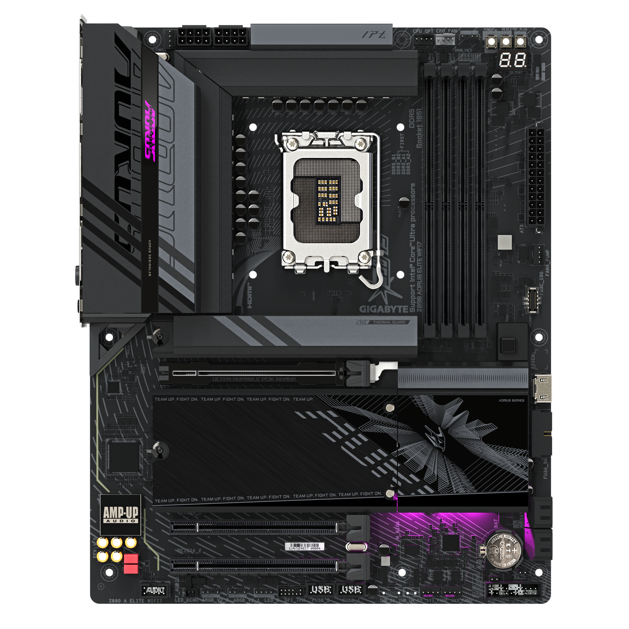 A large main feature product image of Gigabyte Z890 AORUS ELITE WIFI7 LGA1851 ATX Desktop Motherboard