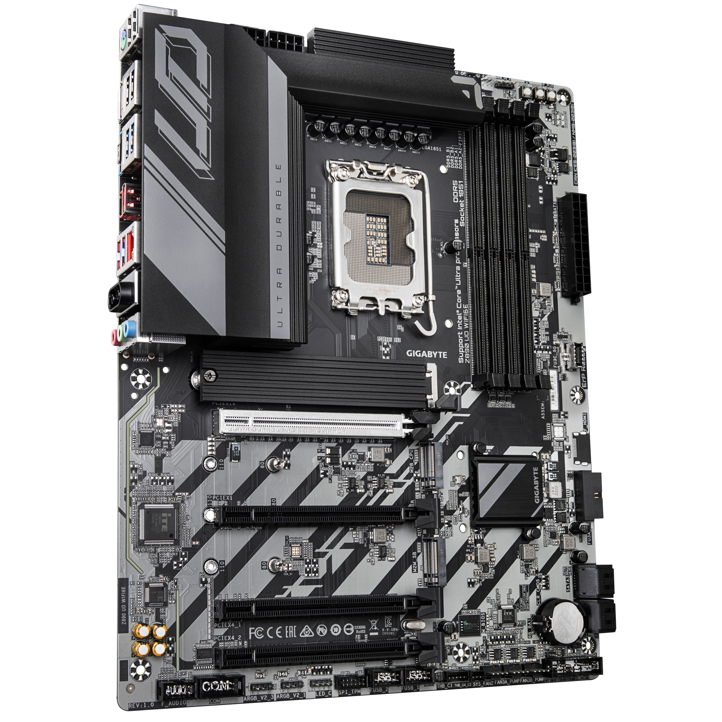 A large main feature product image of Gigabyte Z890 UD WiFi6E LGA1851 ATX Desktop Motherboard